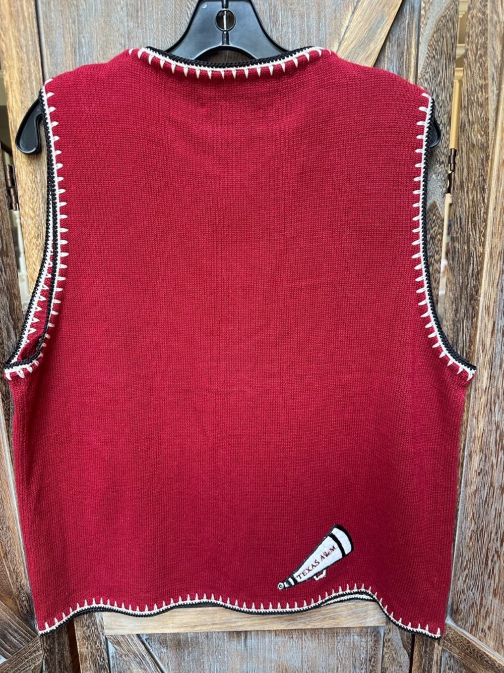Texas A&M Aggies Vintage Maroon Logo Embroidered Sweater Vest by Castles Sport - Picture 2 of 8
